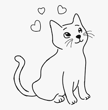 Outline cat images black and white. Transparent Cat Outline Png Black And White Cat Clip Art Png Download Kindpng