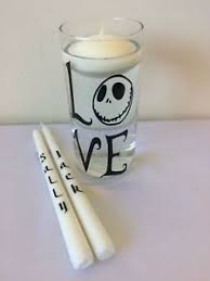 Nightmare Before Christmas Wedding Jack Sally Centerpiece Unity Candle Holder Ebay