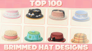 Top 100 Custom Brimmed Hat Designs Designs For Animal Crossing New Horizons Youtube