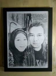 Sketsa Pensil Sketsa Wajah Karikatur Pernikahan
