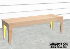 Tapered Leg Bench Easy Diy Project Build Sawdust Girl