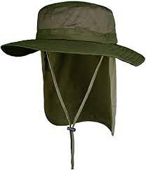 Orolay Unisex Outdoor Hats Wide Brim Sun Hat With Neck Flap Cover Upf 50 Armygreen At Amazon Men S Clothing Store