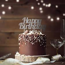 Grease and flour the paper; Glitzer Kuchen Oder Deko Stecker Happy Birthday Silber