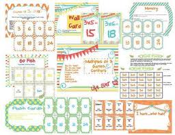 Multiples Of 3 Math Center And Games Summer Brights Theme Includes Go Fish War Flash Cards Memory I Have Who Has Roll F Math Centers Math Math Games