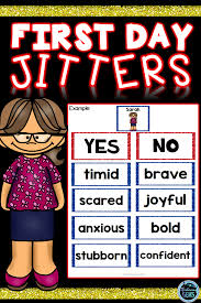 First Day Jitters Activity First Day Jitters Character Traits And Feelings First Day Jitters Read Aloud Activities Character Trait