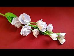 Paper Jasmine Flower Stick Youtube Paper Flower Decor Flower Crafts Paper Flowers