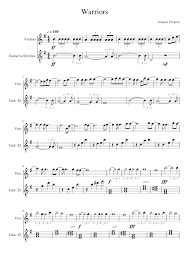 In addition, warriors was used as the official theme song for wwe survivor series (2015). Warriors Imagine Dragons Sheet Music For Violin Guitar String Duet Musescore Com