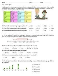 Statistics Quiz 7th Grade Math Measures Of Center And Variance 7th Grade Math Teaching Middle School Maths Math