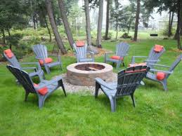 Fire Pit With Adirondack Chairs In 2020 Fire Pit Landscaping Outdoor Fire Pit Outdoor Fire