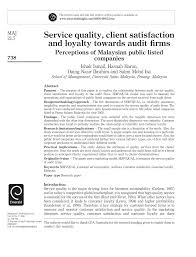 As a highly specialized audit firm in amsterdam, the netherlands, we are licenced to perform all kinds of financial audits, regardless of industry. Pdf Service Quality Client Satisfaction And Loyalty Towards Audit Firms Perceptions Of Malaysian Public Listed Companies