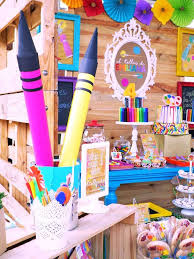 Art Party Birthday Party Ideas Photo 9 Of 24 Kids Art Party Art Party Art Birthday