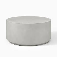 West elm pebble coffee table. Volume Round Drum Coffee Table Concrete