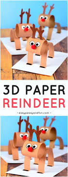 Cool reindeer crafts for christmas. 3d Construction Paper Reindeer Christmas Craft Idea With Template Easy Peasy And Fun