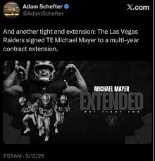 And another tight end extension: The Las Vegas Raiders signed TE 
