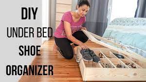 Place the base of a cardboard filing box in the take advantage of that extra space living under your bed with a quick and easy set of diy drawers. Diy Under Bed Shoe Organizer Easy Beginner Woodworking Project Youtube