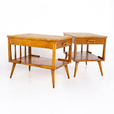 Shop end tables that perfectly fit your life Mersman Mid Century Single Drawer Blonde Oak Nightstand Side End Tables A Pair Mcm By Modernhill From Modern Hill Of Countryside Il Attic