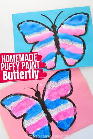 You can also mix tempera paint with the flour mixture to color the puffy paint. Puffy Paint Butterfly With Video Sugar Spice And Glitter