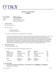 BOARD OF EDUCATION AGENDA I. Call to Order II. Non-Action Items III. Action  Items
