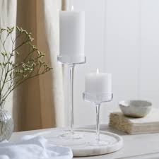 The 10 candle holder has a rim which keeps your candle centered and secure. Glass Pillar Small Candle Holder Candle Holders The White Company Uk