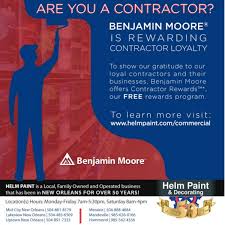 As an industrial painting contractor, you can get involved a wide range of projects. Benjamin Moore Contractor Rewards Helm Paint Decorating