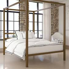 84 l x 78.5 w x 73.5 h, 113 lbs | weight limit: Dhp Modern Full Metal Canopy Bed In Gold 4073939
