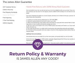 James Allens Return Policy Warranty Detailed Review