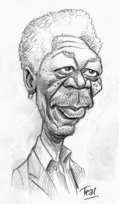 Another Old Caricature God Impersonator Morgan Freeman Cartoon Sketches Caricature Sketch Caricature Drawing