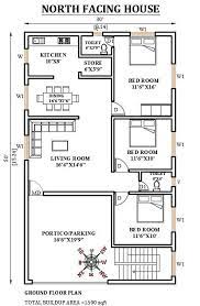 30 X50 North Facing House Plan Is Given In This Autocad Drawing File Download Now Cadbull 2bhk House Plan Budget House Plans 30x50 House Plans