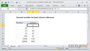 Excel Formula Convert Column Number To Letter Exceljet