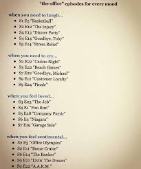 Episodes That Align With Your Emotions Or Needs Dundermifflin Office Quotes Best Office Episodes The Office