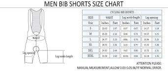 cycling shorts size guide