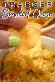 Traeger Smoked Queso Cheesy Appetizer Traeger Recipes Smoked Food Recipes