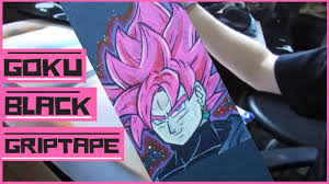 7.75 x 31.75 inches price: Goku Black Timelapse Drawing Custom Griptape Art By Professor Shred