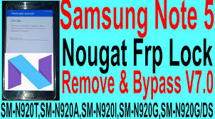 Download dr.fone and select screen unlock on the home page, using a usb cable, plug your phone to the computer. Samsung Note 5 Nougat Frp Lock Remove Bypass V7 0 Gsm Solution Com