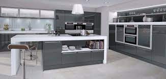The low window height was factored in during the design process, to ensure the worktop and the franke basis fragranite sink was correctly placed to offer a. Grey Gloss Units White Worktop Kitchen Design Modern Kitchen Accessories Kitchens And Bedrooms