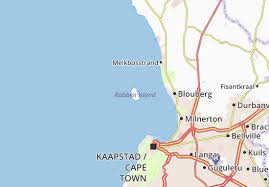 Its name comes from the dutch robbe eiland, meaning seal island.. Michelin Landkarte Robben Island Stadtplan Robben Island Viamichelin