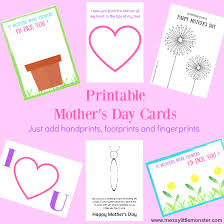 Happy mother's day card, mother's day 2021, mothers' day gift, card for mom, card for grandma, floral mothers day card, spring card for mom. Printable Mother S Day Cards Just Add Handprints Or Footprints Messy Little Monster