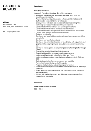It is usually confined to one page in length, and focuses a lot on language. Front End Developer Resume Sample Velvet Jobs