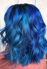 65 Iridescent Blue Hair Color Shades Blue Hair Dye Tips Hair Color Blue Dyed Hair Blue Medium Hair Color