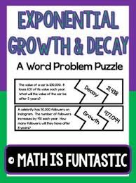 Exponential Growth Decay Puzzle Word Problems Exponential Growth Exponential