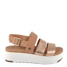 Women's high heel cross strap buckled heeled sandal strappy platform stiletto party wedding dress shoes. Ugg Braelynn Metallic Rose Gold Platform Sandal
