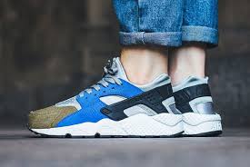 Nike Air Huarache Run Premium Olive Silver Royal Nike Air Huarache Air Huarache Huarache Run