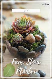 Diy Faux Stone Planter Ehow Com Stone Planters Succulents Rock Planters