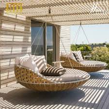 The best of porch swings, hanging swing beds & patio furniture online !! Source Hotel Outdoor Rattan Hanging Bed Patio Swing Chair Wicker Furniture Porch Swing Bed On M Alibaba C In 2021 Sunroom Designs Outdoor Porch Furniture Balcony Decor