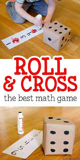 Roll Cross Math Game Busy Toddler Easy Math Activities Easy Math Games Math Activities Preschool