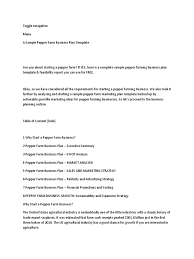 It's a guideline and subject to change, but it's a good place to start your journey towards becoming a farmer. Avocado Business Plan 19 Doc Farms Agriculture