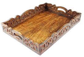 Maybe you would like to learn more about one of these? Cotton Craft Wooden Decorative Serving Tray Natural Finish Size 43 X 33 X 7 Cm Intricate Detail With Hand Carving Creates A Truly Unique Furnishing Accent Buy Online In