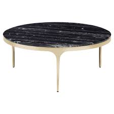 Interlude Camilla Modern Black Marble Round Gold Coffee Table Marble Coffee Table Round Gold Coffee Table Coffee Table