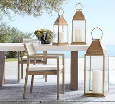 Delight your guests and make any occasion extra special by adding a lighted or flameless candle to this lantern. Chester Brushed Brass Lantern Candle Holder Pottery Barn