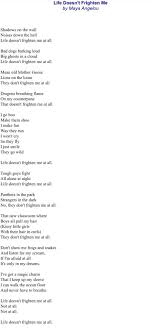 Life Doesn T Frighten Me At All Maya Angelou Poems Poems Beautiful Words